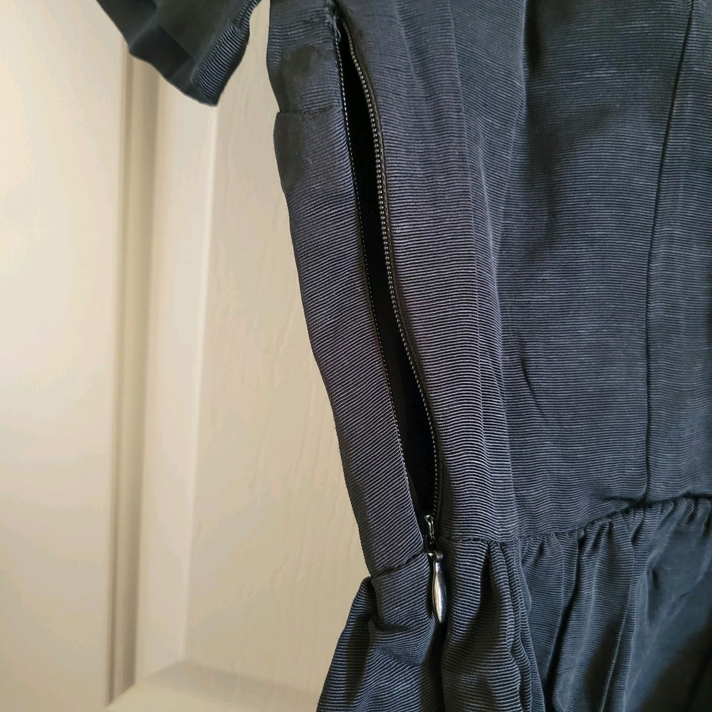 J.Crew Collection‎ Shirtdress Jewel Buttons Mini Black Viscose Preppy Size 2 NWT - Picture 7 of 9
